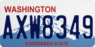 WA license plate AXW8349