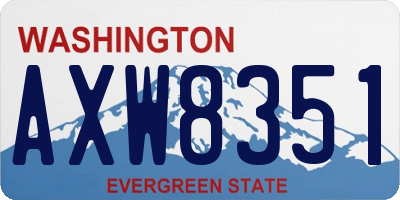 WA license plate AXW8351