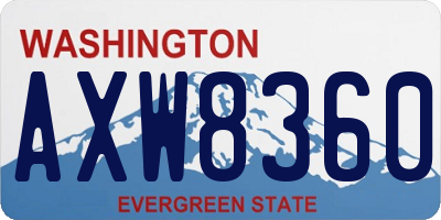WA license plate AXW8360