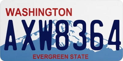 WA license plate AXW8364