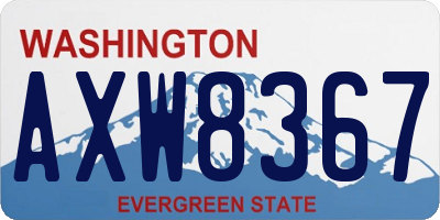 WA license plate AXW8367