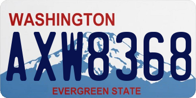 WA license plate AXW8368