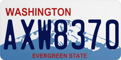 WA license plate AXW8370