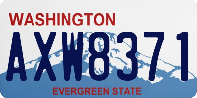 WA license plate AXW8371