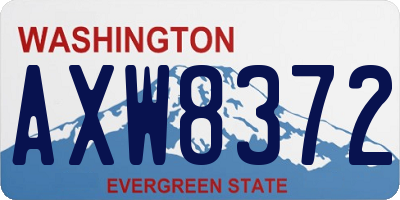WA license plate AXW8372