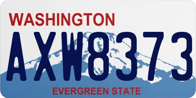 WA license plate AXW8373