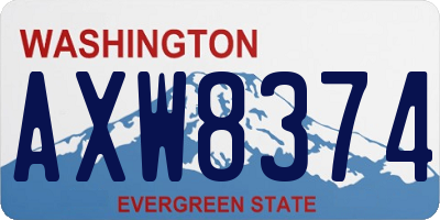 WA license plate AXW8374