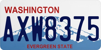 WA license plate AXW8375