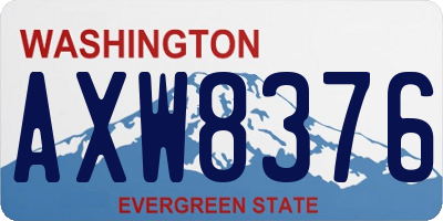 WA license plate AXW8376