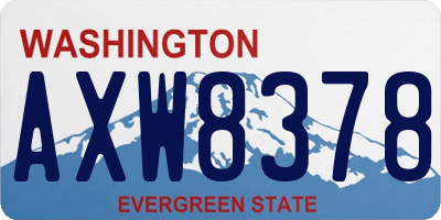 WA license plate AXW8378