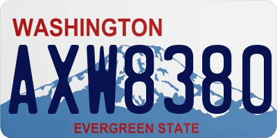 WA license plate AXW8380