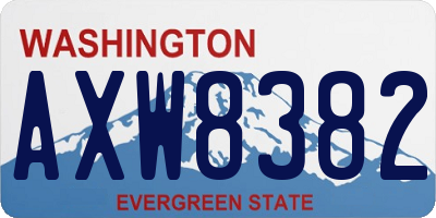 WA license plate AXW8382
