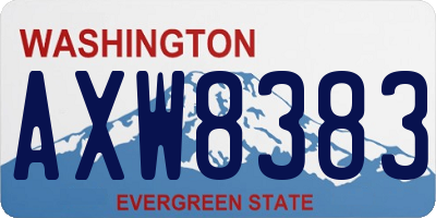 WA license plate AXW8383