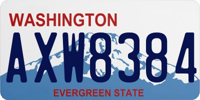 WA license plate AXW8384