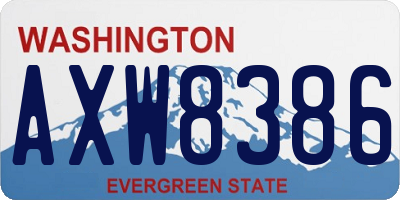WA license plate AXW8386