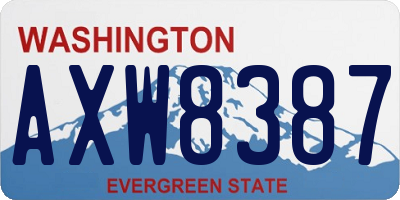 WA license plate AXW8387