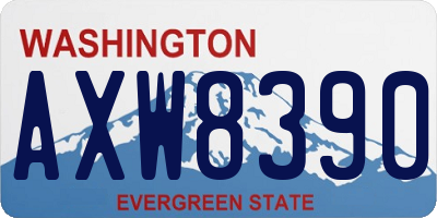 WA license plate AXW8390