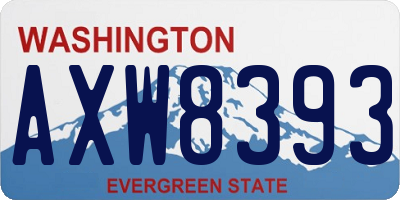WA license plate AXW8393
