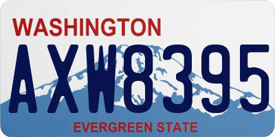 WA license plate AXW8395