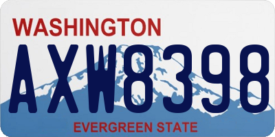 WA license plate AXW8398