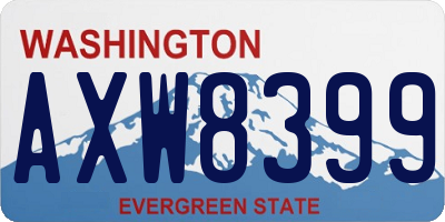 WA license plate AXW8399