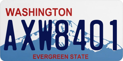 WA license plate AXW8401