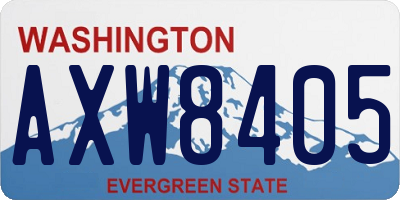 WA license plate AXW8405