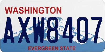 WA license plate AXW8407