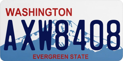WA license plate AXW8408