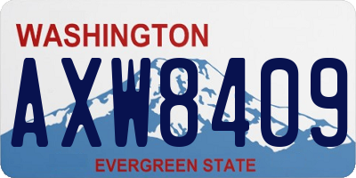 WA license plate AXW8409