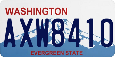 WA license plate AXW8410