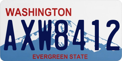 WA license plate AXW8412