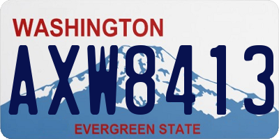 WA license plate AXW8413