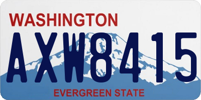 WA license plate AXW8415