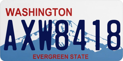 WA license plate AXW8418