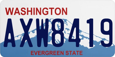 WA license plate AXW8419