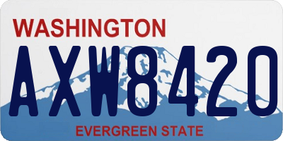 WA license plate AXW8420