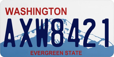 WA license plate AXW8421