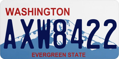 WA license plate AXW8422