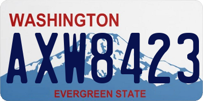 WA license plate AXW8423