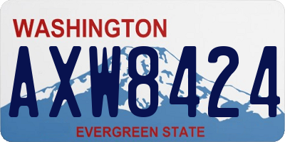 WA license plate AXW8424