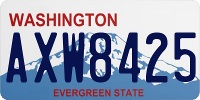 WA license plate AXW8425