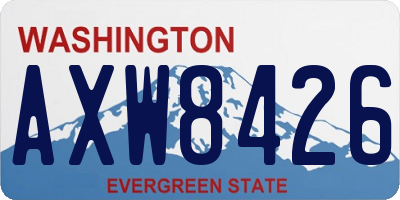 WA license plate AXW8426