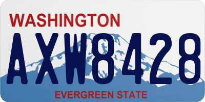 WA license plate AXW8428
