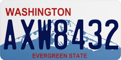 WA license plate AXW8432