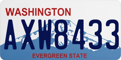 WA license plate AXW8433