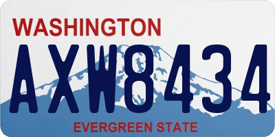 WA license plate AXW8434