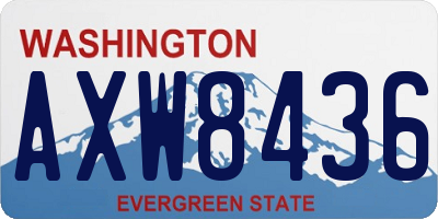 WA license plate AXW8436