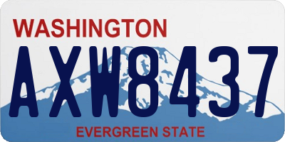 WA license plate AXW8437