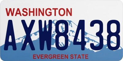 WA license plate AXW8438